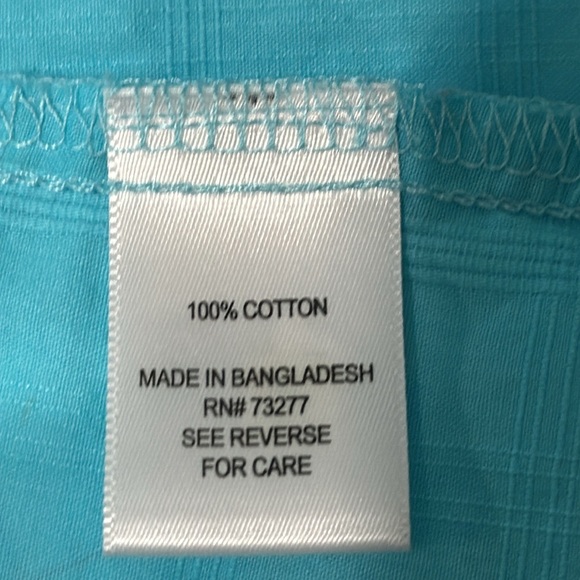 Croft & Barrow Turquoise Shirt, Roll-Tab Sleeves, Button-Up, L, 100% Cotton, EUC - Picture 7 of 8